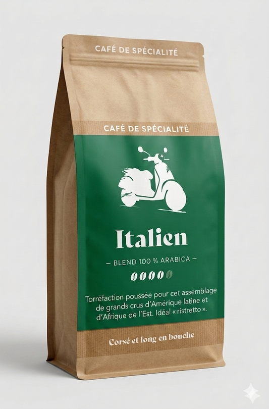 Café Italien GRAIN (Corsé et long en bouche : Idéal "ristretto")